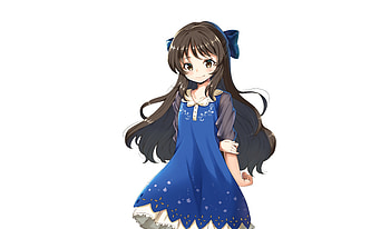 Cute, blue dress, anime girl, Arisu Tachibana HD wallpaper