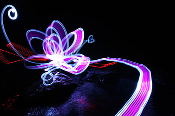 magic light, abstract, 3d, light, ribbon HD wallpaper