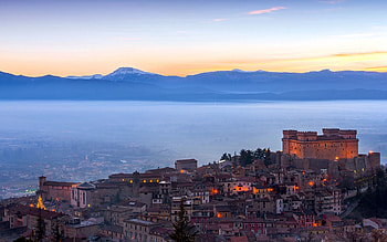 Nature, Sea, Italy, Fog, Castello Di Celano HD wallpaper