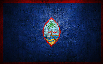 Guam metal flag, grunge art, oceanian countries, Day of Guam, national symbols, Guam flag, metal flags, Flag of Guam, Oceania, Guam HD wallpaper