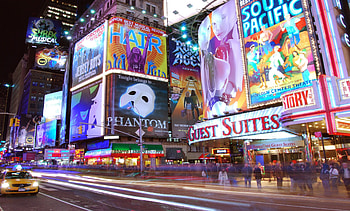 Time Square, New York City, New York, words, architecture, person, colors, people, buildings, displays, lights, theater, streets HD wallpaper