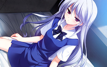 exciting-girl-sadness-sitting-bed-anime--- HD wallpaper