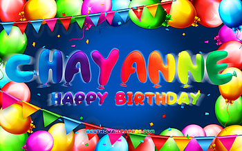 Happy Birtay Chayanne, , colorful balloon frame, Chayanne name, blue background, Chayanne Happy Birtay, Chayanne Birtay, popular mexican male names, Birtay concept, Chayanne HD wallpaper