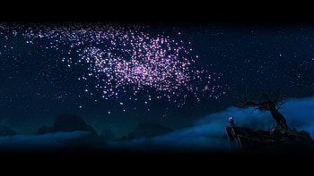 Oogway Ascends, sakura, peace, blue, Shifu (Kung Fu Panda), movie, Kung Fu Panda HD wallpaper