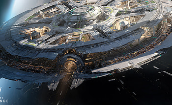 Infinite Lagrange, Pearl city, Futuristic artwork, Imaginary futurism HD wallpaper