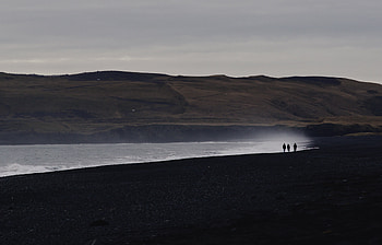 People, Nature, Beach, Coast, Silhouettes, Hills HD wallpaper