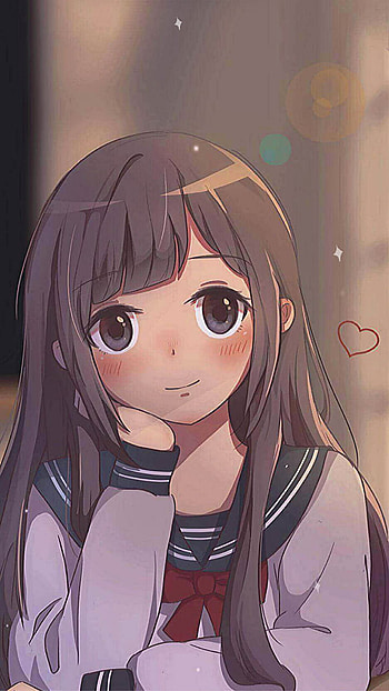 Anime girl, hair, iris, japanese, japan, school HD phone wallpaper