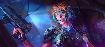 Its Dusty In Here , cyberpunk, warrior, gun, artist, artwork, digital-art, artstation HD wallpaper