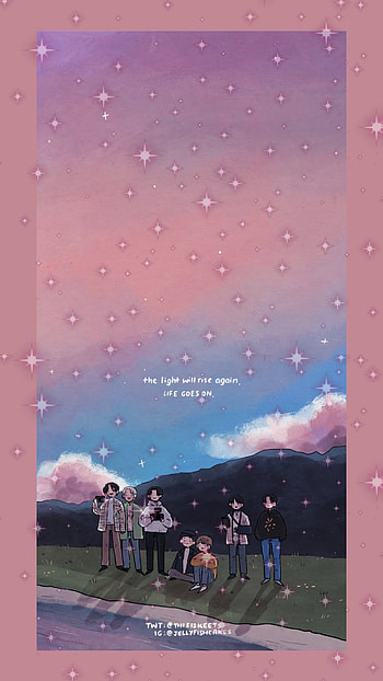 Life goes on, army, atmosphere, bts, sky, sparkling HD phone wallpaper