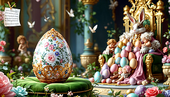 Easter Elegance: Ultra of a Festive Wonderland, Easter, egg, bunny, flower, decoration HD wallpaper