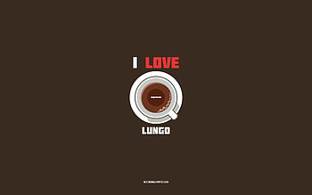 Lungo recipe, , cup with Lungo ingredients, I love Lungo Coffee, brown background, Lungo Coffee, coffee recipes, Lungo ingredients HD wallpaper