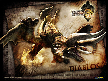diablos, mh3, dragon, epic roar, light brown HD wallpaper