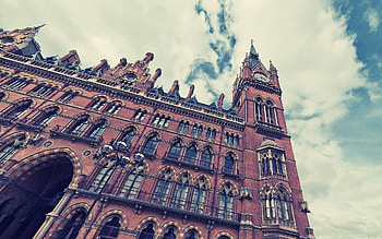 Cities, Sky, Architecture, Clouds, London, Building, Style, Saint Pancras, St Pancras, King's Cross, Kings Cross HD wallpaper