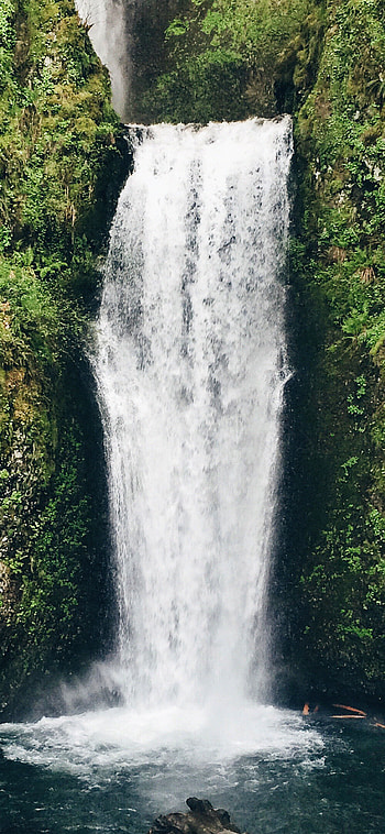 Vacation waterfall bliss, Nature's tranquility, Green paradise, Captivating beauty HD phone wallpaper