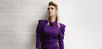 Violet dress, Vanessa Kirby, blonde, actress HD wallpaper