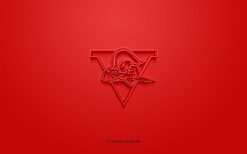 Drummondville Voltigeurs, creative 3D logo, red background, QMJHL, Canadian hockey team, USL League One, Drummondville, Canada, 3d art, hockey, Drummondville Voltigeurs 3d logo HD wallpaper