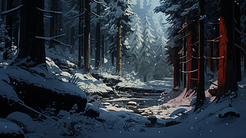 Winter Wonderland: Snowy Forest, winter, snowy forest, winter forest, snowy landscape, stream HD wallpaper
