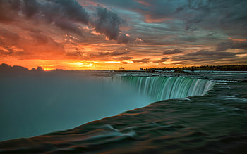 Niagara Falls, Sunset, Canada, Landscape, Sky, Clouds HD wallpaper