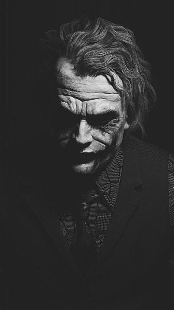 Heath Ledger Joker Monochrome Batman. Joker For HD phone wallpaper