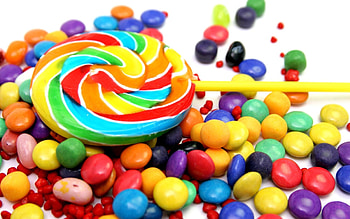 Candy-coated lollipop, Rainbow of colors, Fun and sweet, Tasty sugary treat HD wallpaper
