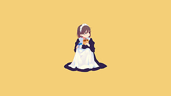Minimal, cute, anime girl, original HD wallpaper