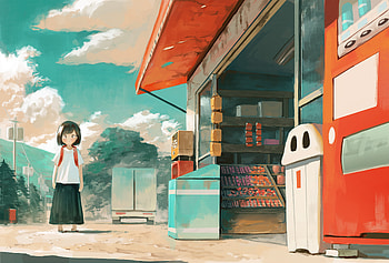 Anime Girl School Uniform Clouds, anime-girl, anime, alone, artist, artwork, digital-art HD wallpaper