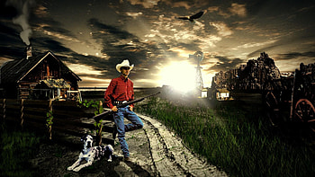Cowboys, Adler, Hund, Deutschland HD wallpaper