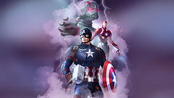 Iron Man X Cap X Ant Man, iron-man, captain-america, ant-man, superheroes, artwork, art, digital-art, pixiv HD wallpaper