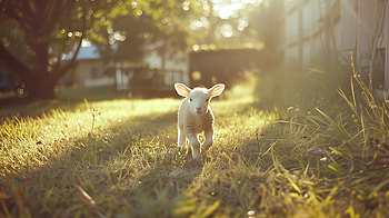 Sunny Pasture Lamb -, lamb HD wallpaper