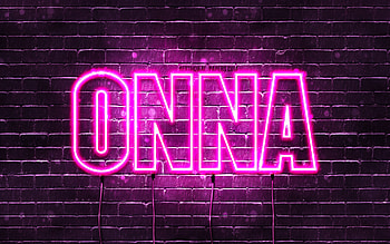 Happy Birtay Onna, , pink neon lights, Onna name, creative, Onna Happy Birtay, Onna Birtay, popular japanese female names, with Onna name, Onna HD wallpaper