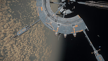 Everus Harbor Station Above Hurston, Star Citizen, planet, space station HD wallpaper