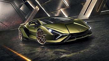 Lamborghini Sian, greenish sportcar, 2019 HD wallpaper