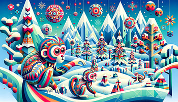 Colorful Snow Monkey Winter Wonderland, snow monkey, monkey, winter, mountain, colorful HD wallpaper