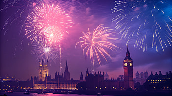 New Year Fireworks: Stunning Ultra, fireworks, London, Big Ben, Night Sky HD wallpaper