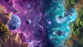 Where Earth Meets Space, artist, artwork, digital-art HD wallpaper