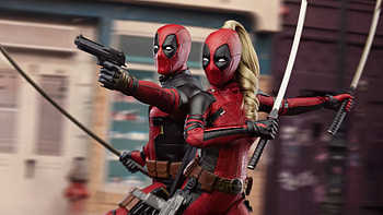 Deadpool And Lady Deadpool Mercenary Madness, deadpool-and-wolverine, deadpool-3, deadpool, superheroes, artwork, digital-art, lady-deadpool HD wallpaper