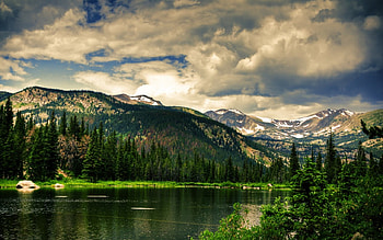 Mount lake, mount, water, lake, tree HD wallpaper
