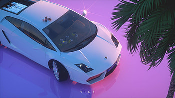 Retro, Lamborghini, white, artwork HD wallpaper