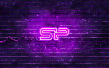 Silicon Power violet logo, , violet brickwall, Silicon Power logo, brands, Silicon Power neon logo, Silicon Power HD wallpaper