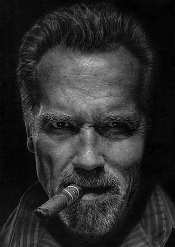 Arnold Schwarzenegger, Escape Plan, Bazoli's artwork, Striking portrait HD phone wallpaper