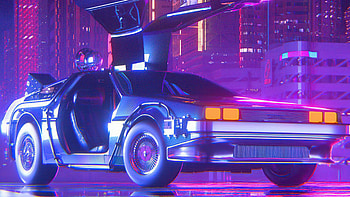 DeLorean DMC-12, Night life, Chromebook, Awesome HD wallpaper