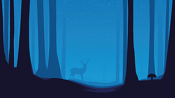 Reindeer Night Forest Minimal , reindeer, forest, minimalism, minimalist, artist, artwork, digital-art, deviantart HD wallpaper