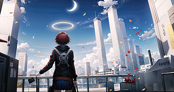 Mikinas Sword Tower, anime-girl, anime, artist, artwork, digital-art HD wallpaper