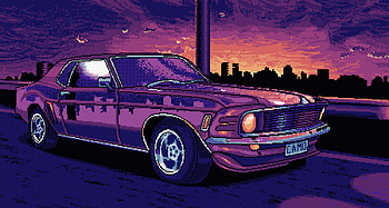 8 Bit Mustang, 8-bit, artist, digital-art, artwork, mustang, deviantart HD wallpaper