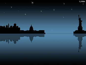 stars are not blind by Kerem Kupeli, night, sea, black, stars, statue, liberty, lake, scenery, water HD wallpaper