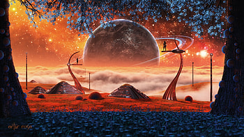 Rise Of Oren Blue Clouds Forest Moon Nebula, artist, nebula, artwork, digital-art, deviantart HD wallpaper