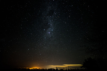 Night, Horizon, Dark, Shine, Starry Sky, Brilliance, Night Landscape, Nightscape HD wallpaper