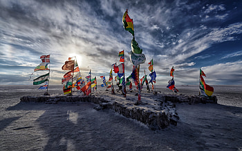 Salar De Uyuni, Salt flat, World flags, High-quality HD wallpaper