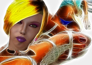 Lena and hobbies, feet, guitar, woman, avatar HD wallpaper