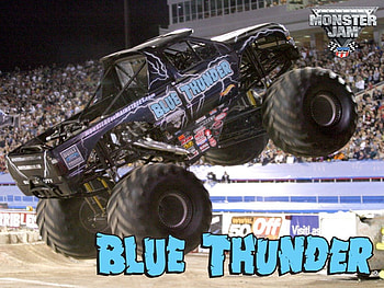 Blue Thunder Monster Truck, blue thunder, monster truck, abstract, graphy HD wallpaper